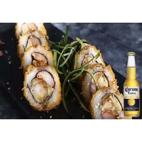 Combo Camarón Tempura Roll + Cerveza Corona Bot. 355ml