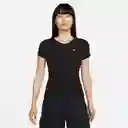 Nike Camiseta Nsessntl Rib MD Crp Top Mujer Negro M