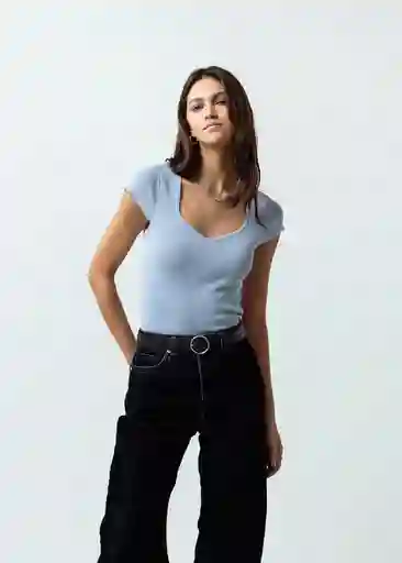 Camisa Tejido Mujer Azul Zen Claro Talla S 582G021 Naf Naf