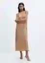 Vestido Amira-A Oro Talla S Mujer Mango