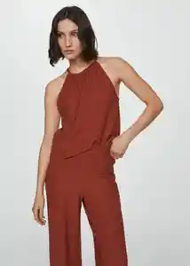 Pantalón Matilda Terracota Talla S Mujer Mango