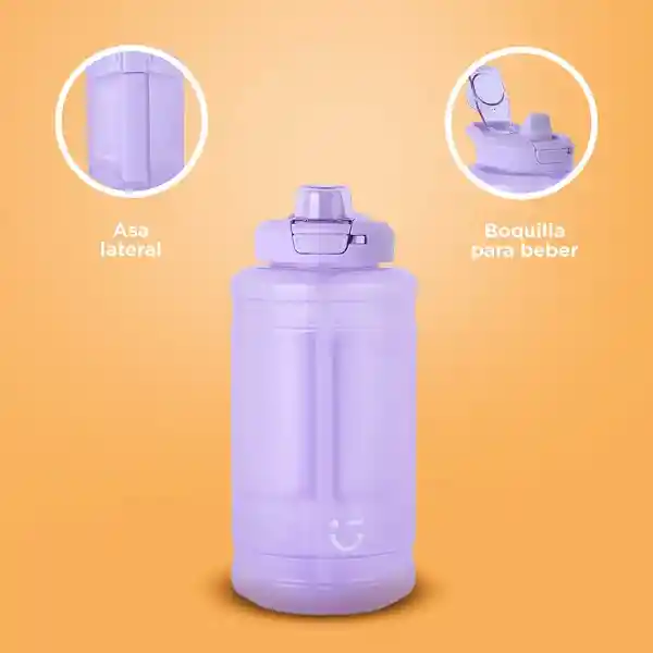 Vaso Plástico Con Pitillo y Tapa Abatible 1900 mL Serie Miniso