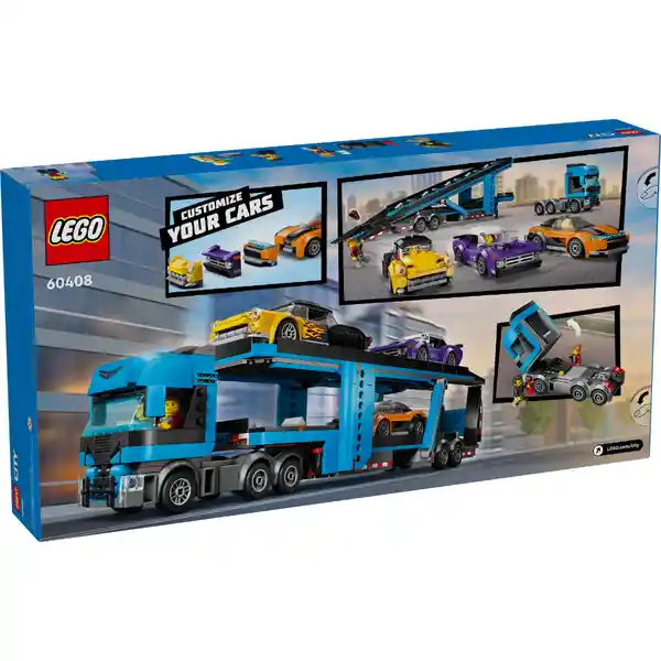 Lego Set de Construcción Camión de Transporte Con Deportivos
