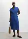 Vestido Guinda Azul Talla 25 Mujer Mango