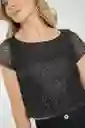 Blusa Lentejuelas Color Negro Talla L Ragged