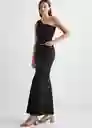 Falda Satin Negro Talla 18 Teen Niñas Mango