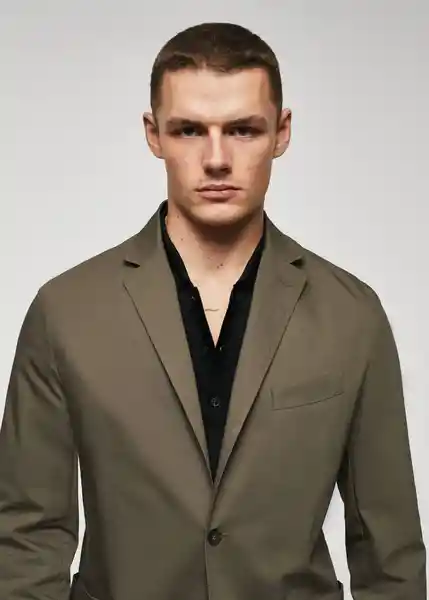 Blazer Americana Jon Khaki Talla 52 Hombre Mango