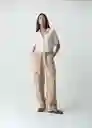 Camisa Naty Mujer Beige Polvillo Medio Talla M 512G373 Naf Naf