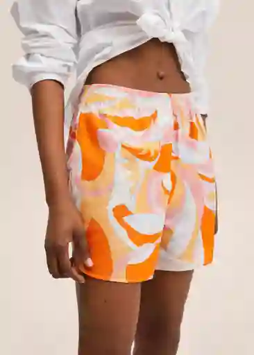 Shorts Puc Naranja Talla M Mujer Mango