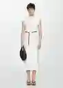 Vestido Casino Offwhite Talla M Mujer Mango