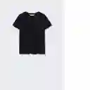 Camiseta Luki Negro Talla L Mujer Mango