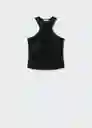 Top Comte Negro Talla S Mujer Mango