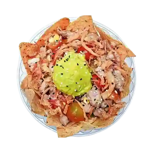 Pollo y Guacamole Nacho Bowl