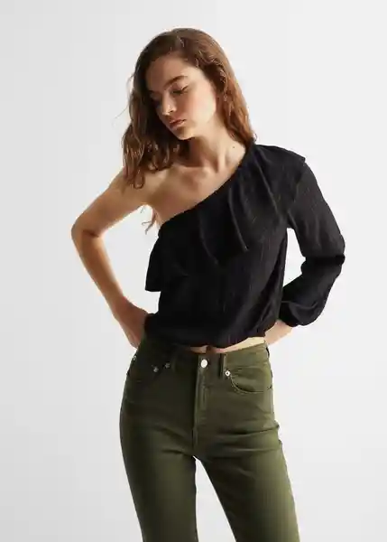 Pantalón Jean Flarecuv Verde Pastel Talla 18 Mango Girl Mango