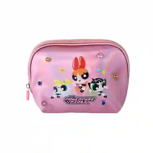 Cosmetiquera Metalizada Las Chicas Superpoderosas Rosa Miniso
