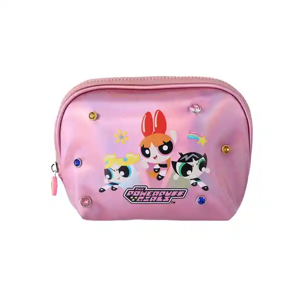 Cosmetiquera Metalizada Las Chicas Superpoderosas Rosa Miniso