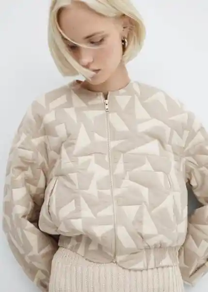 Chaqueta Origami Beige Talla S Mujer Mango