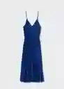 Vestido Fortuny Azul Talla M Mujer Mango