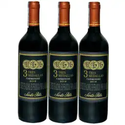 Santa Rita Vino3 Medallas Carmenere X750 Ml 2X3