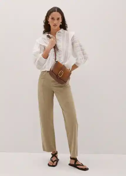 Pantalón Tracy Khaki Talla 46 Mujer Mango