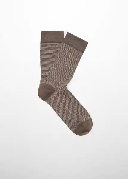 Calcetines Stripe Marrón Talla 42 Hombre Mango