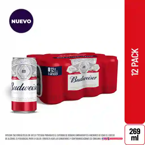 Cerveza Budweiser - Lata 269ml x 12