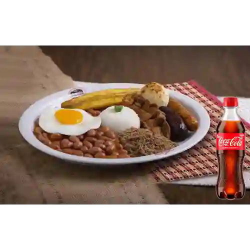 Combo Bandeja Paisa + Coca Cola Original 400 ml