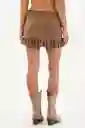 Falda Corta Amanecer Café Talla 02 M