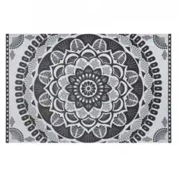 Individual Rectangular. Material: Polipropileno. Dimensiones: 45 x 30  cm. Mandala Blanco y Negro. Sku 3560233800596