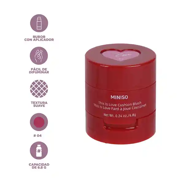 Rubor Con Aplicador de Esponja This is Love 04 Miniso