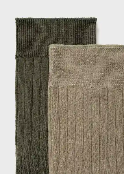 Calcetines Birip Khaki Talla 42 Hombre Mango