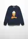 Sudadera Garfield Navy Talla 08 Niños Mango