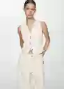 Chaleco Taylor Off White Talla M Mujer Mango