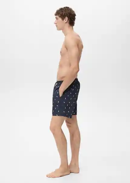 Short Concha Navy Talla XL Hombre Mango