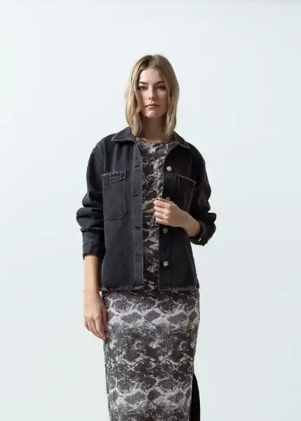 Chaqueta Benny Negro Puro Talla L Mujer 421G370 Naf Naf