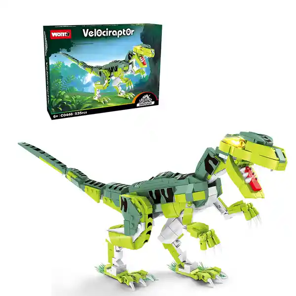 Woma Juego de Bloques Armatodo Dinosaurio Velociraptor