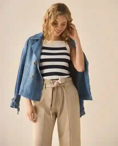 Tejido Azul Marea Alta Medio Talla M 669G200 Esprit