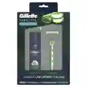 Gillette Irritation Protection kit de afeitado piel sensible rastrillo + 2 cartuchos + espuma