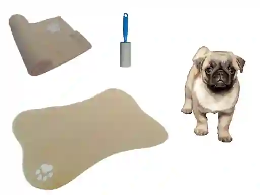 Hally Pets Set Tapete + Cobija + Quitamotas Beige OT0010