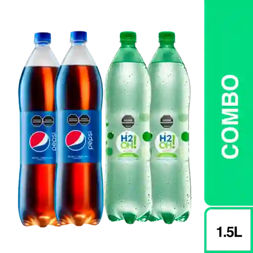 Combo Pepsi Sin Azucar 1.5L + H2Oh Lima Limon