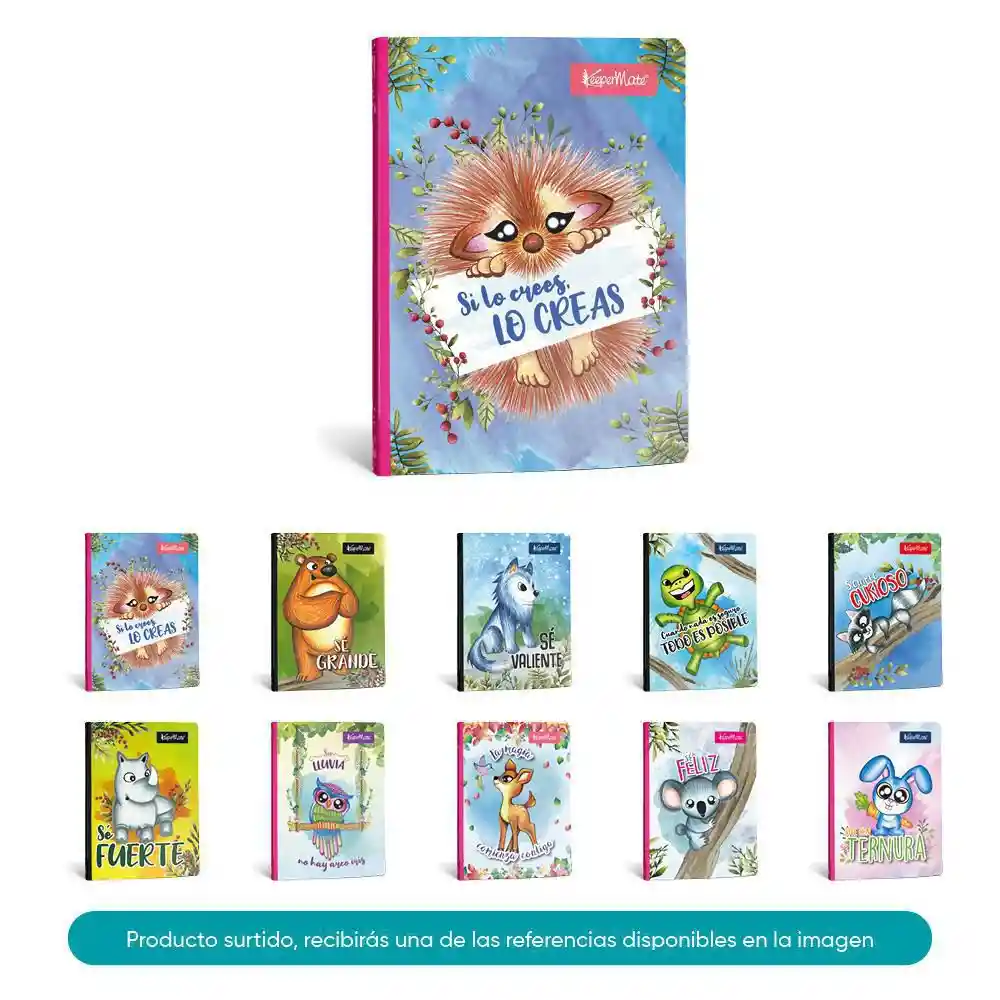 Keepermate Cuaderno Animales Del Bosque Cuadriculado Cosido