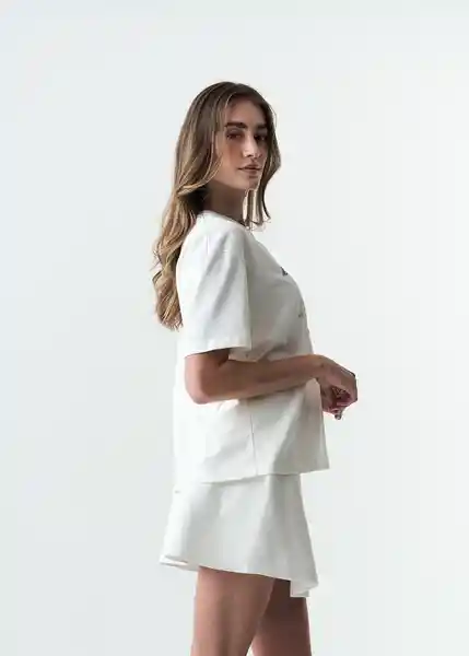 Camiseta Mujer Crudo Puro Claro Talla S 403G040 Naf Naf