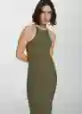 Vestido Tini Khaki Talla 18 Mujer Mango