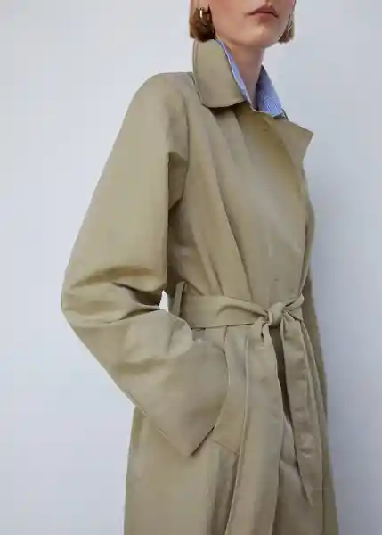 Abrigo Trench Dulce Beige Talla 24 Mujer Mango