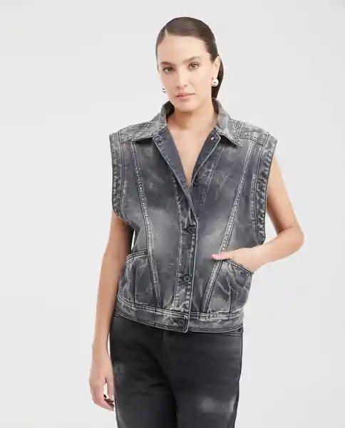 Chaleco Straight Fit Heri Gris Grafito Ultra Oscuro S Chevignon