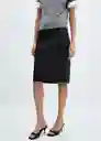 Falda Pencil Negro Talla 38 Mujer Mango