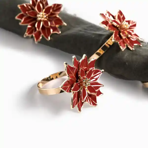 Set Aros de Servilleta Poinsettia Ambiente Gourmet