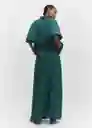 Falda Toffu-A Verde Talla M Mujer Mango