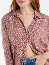 Camisa Manga Longa Lia Rosa Tarta Claro M 710E515 Naf Naf