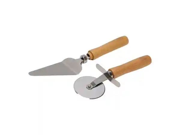 Set Cortador y Espátula Acero Inoxidable Con Mango Casaideas